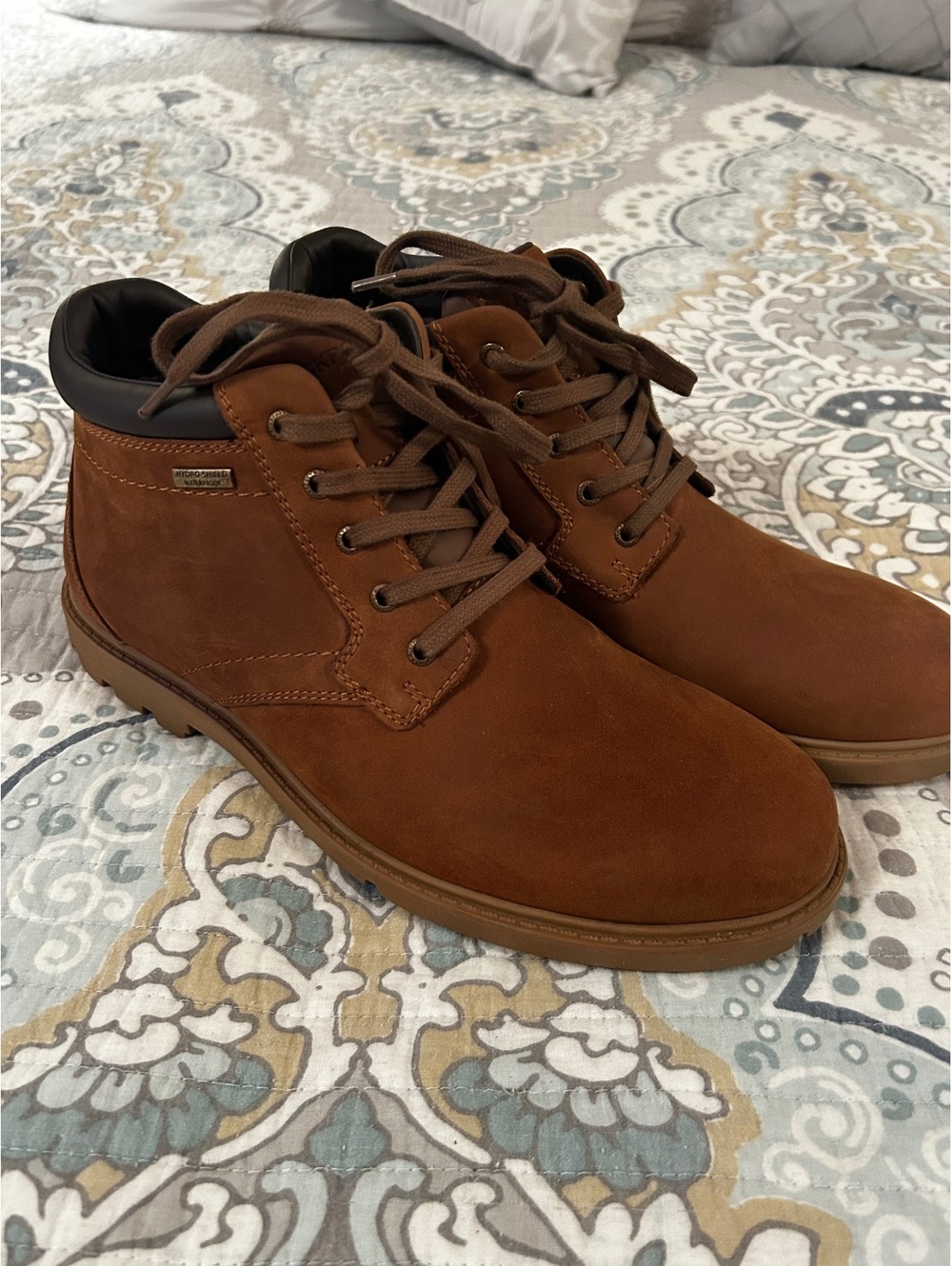 Rockport Men's Brown Leather Lace-Up Boots Size 10